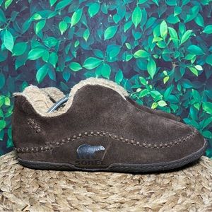 Sorel manawan brown suede slippers